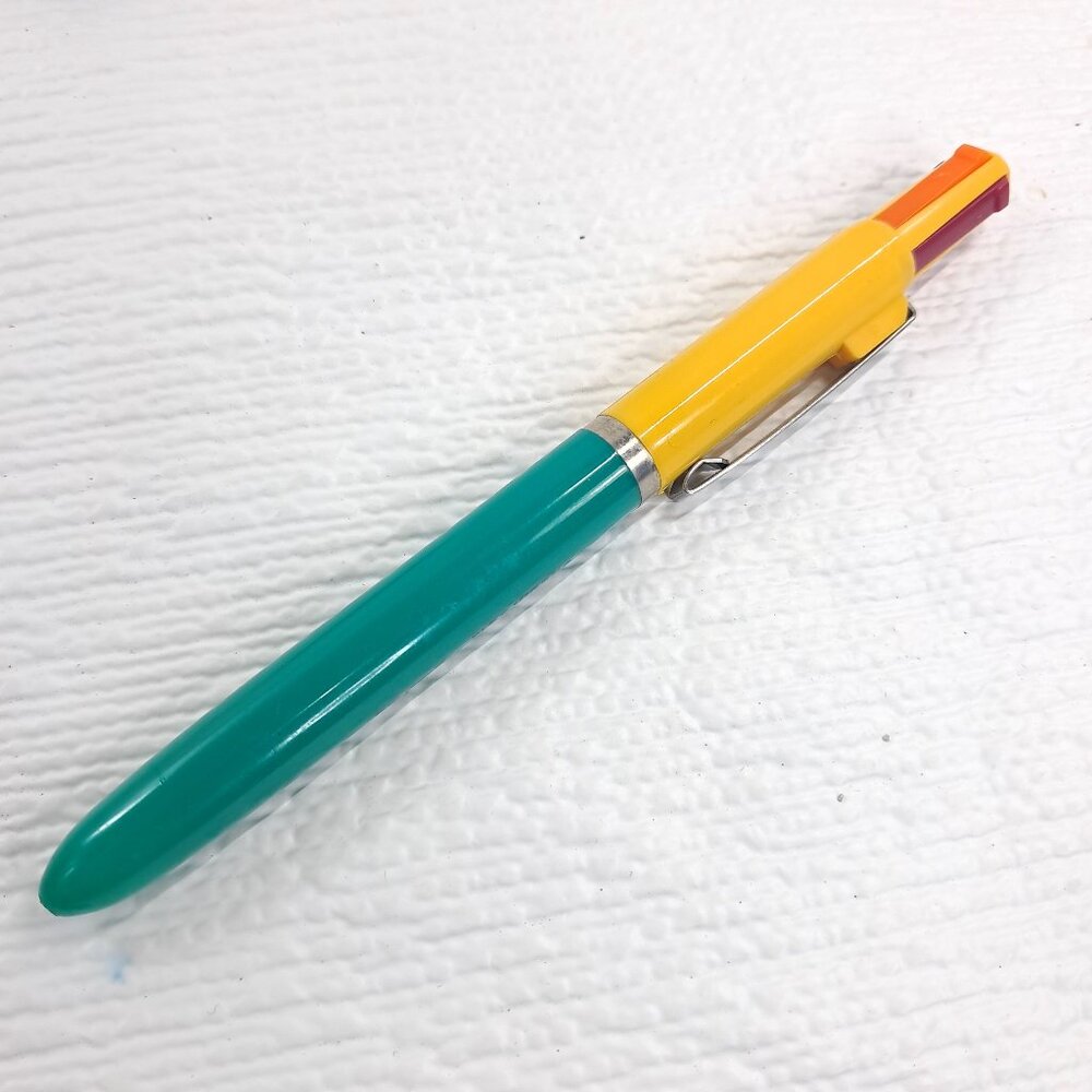 Vintage Pentech Fire Works Pen Multi Colored Retractable Ball Point Fireworks